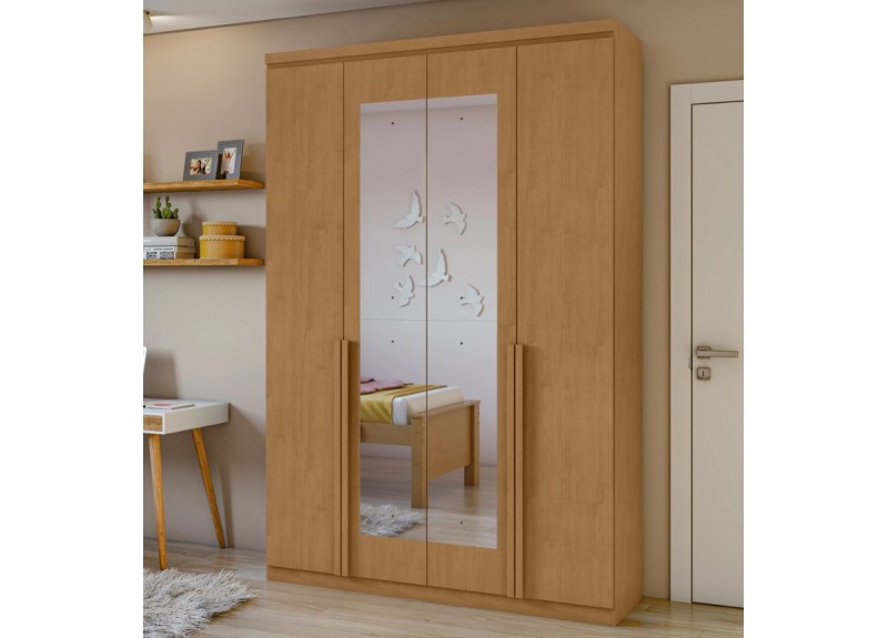 ARMOIRE ALONZO (4PC) 4 PTS WITH MIRROR ALMOND CLE